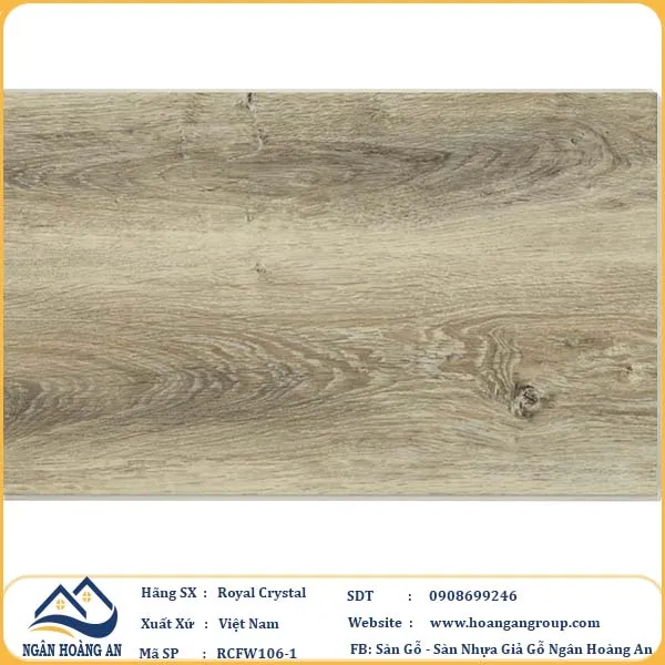 Sàn Đá Công Nghệ Giả Gỗ Hèm Khóa SPC Royal Crystal RCFW106-1 (S03)